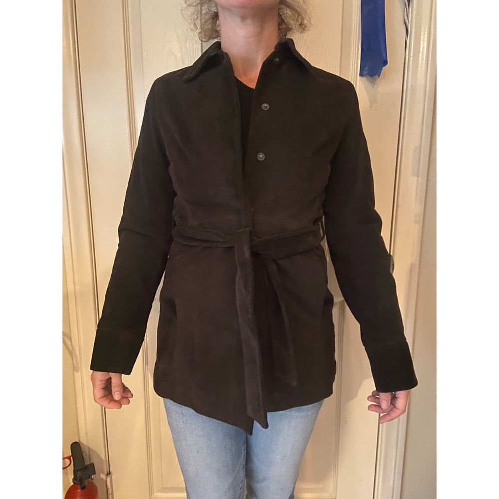 Banana Republic 100% leather suede jacket w/ ties